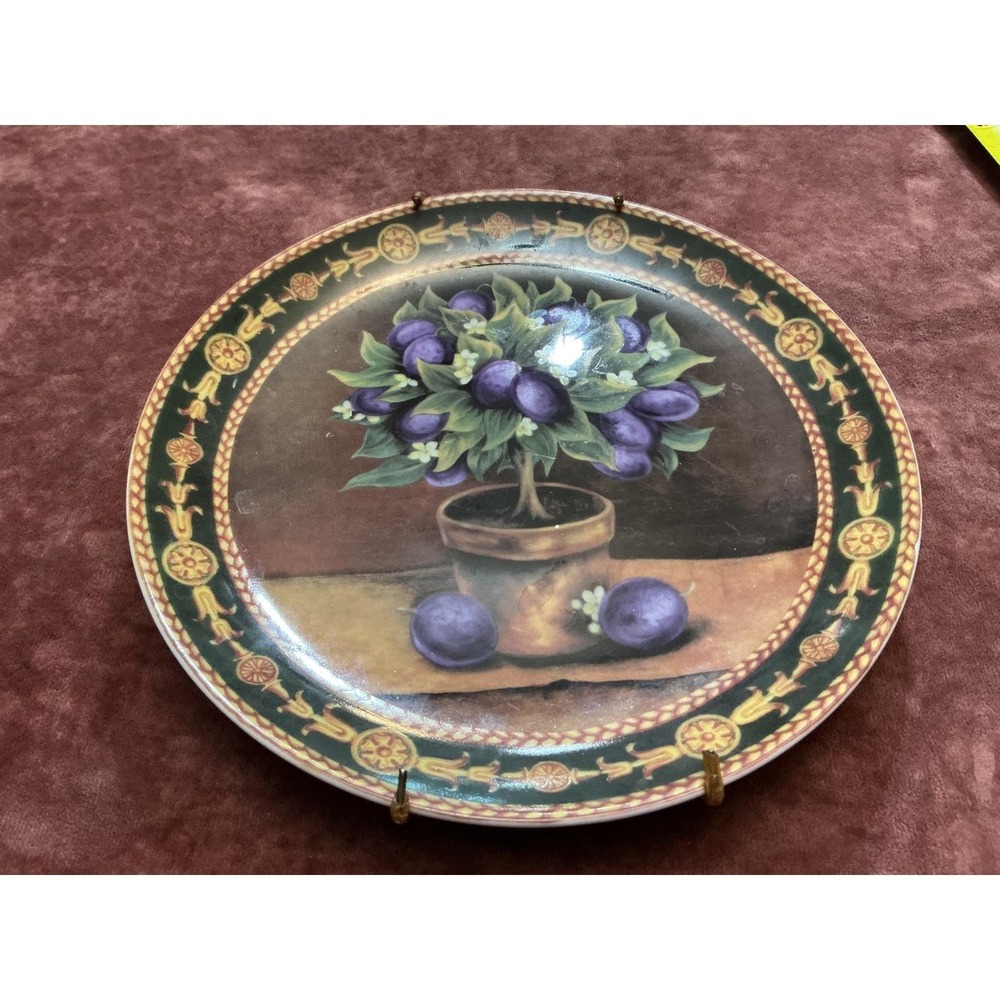 Formalities by Baum Bros Mediterranean Collection Plums Decorative Plate 7.5in